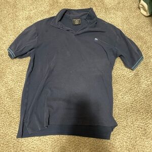 Striped sleeve Polo by Ralph Lauren Navy Blue Men's Shirt single stitched